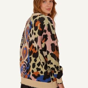 FARM Rio Mixed Ikat Hearts Knit Cardigan (new)